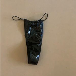Vinyl thong bikini bottoms